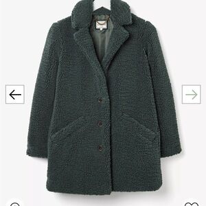Fat Face Green Teddy Coat